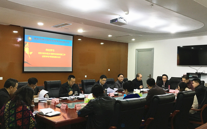 集團公司傳達學(xué)習(xí)《四川省市縣鄉(xiāng)黨委書記抓黨建工作述職評議考核問責辦法》并簽訂《全面從嚴治黨主體責任書》